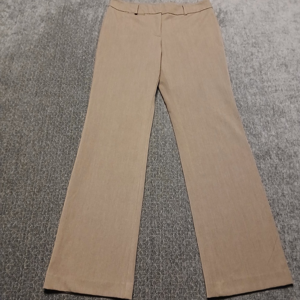 Ann Taylor Signature Tan Khaki Wide Leg Dress Pants Trousers 4 Stretch Office
